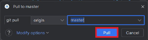Android Studio - Git - Pull 对话框