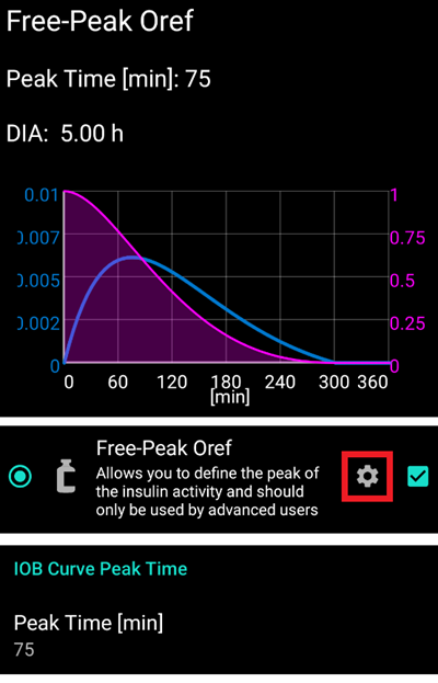 胰岛素类型：Free Peak Oref