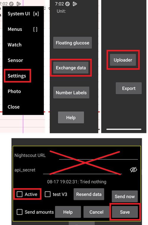 禁用 Nightscout 上传