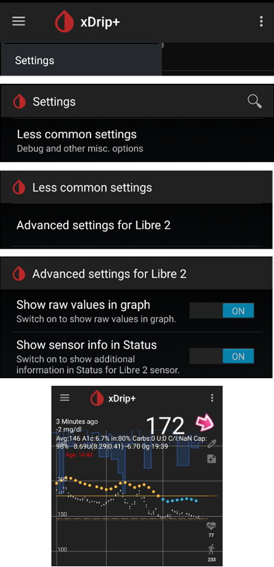 xDrip+ Libre 2 和原始值高级设置
