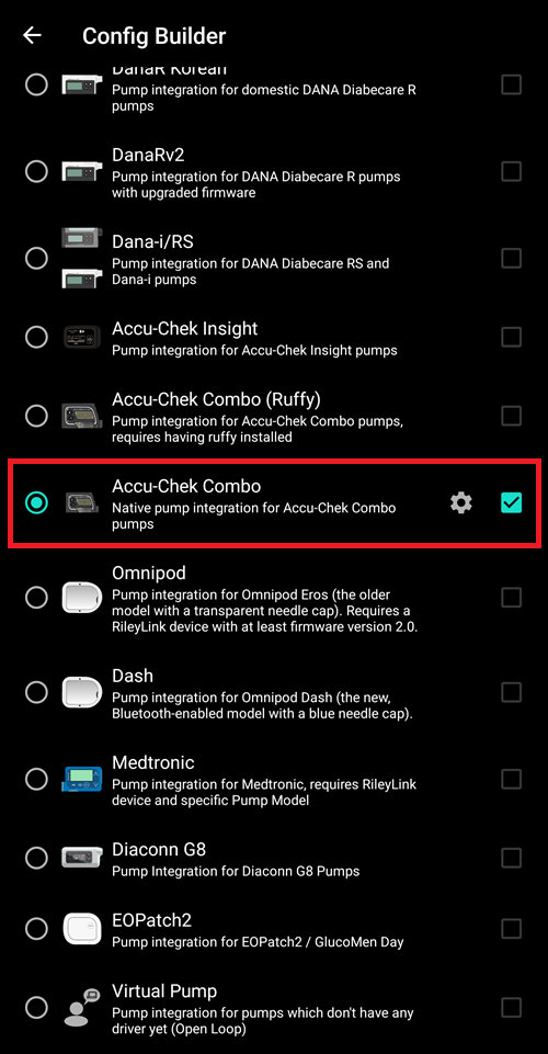 Screenshot 的 配置生成器 Combo
